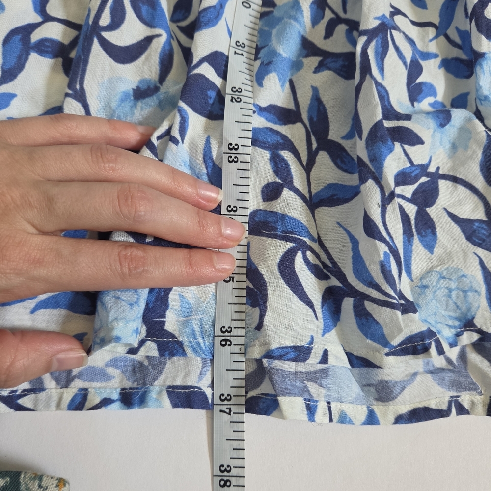 A Pea in the Pod blue floral flutter sleeve flowy cotton maternity dress sz S - Picture 8 of 8